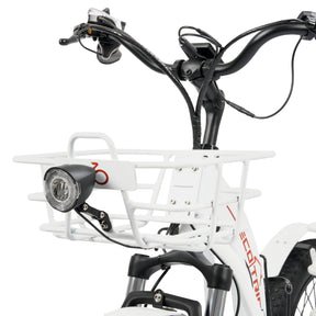 Ecotric 48V 24"x4.0 Front 20"x4.0 Rear Tires Tricycle electric bike with Front Basket + Rear Rack White