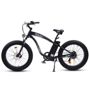 UL Certified-Hammer Electric Fat Tire Beach Snow Bike-Matt Black - 1