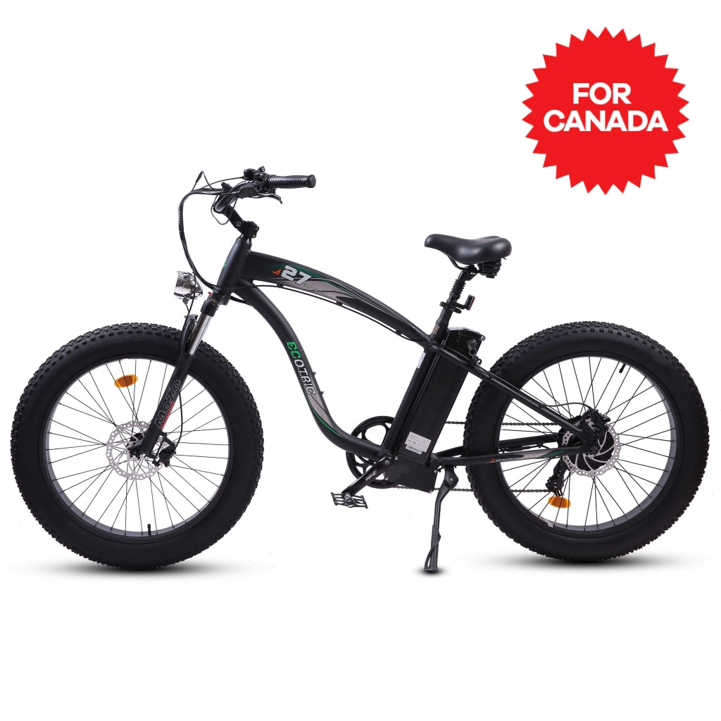 UL Certified-Hammer Electric Fat Tire Beach Snow Bike-Matt Black - 1