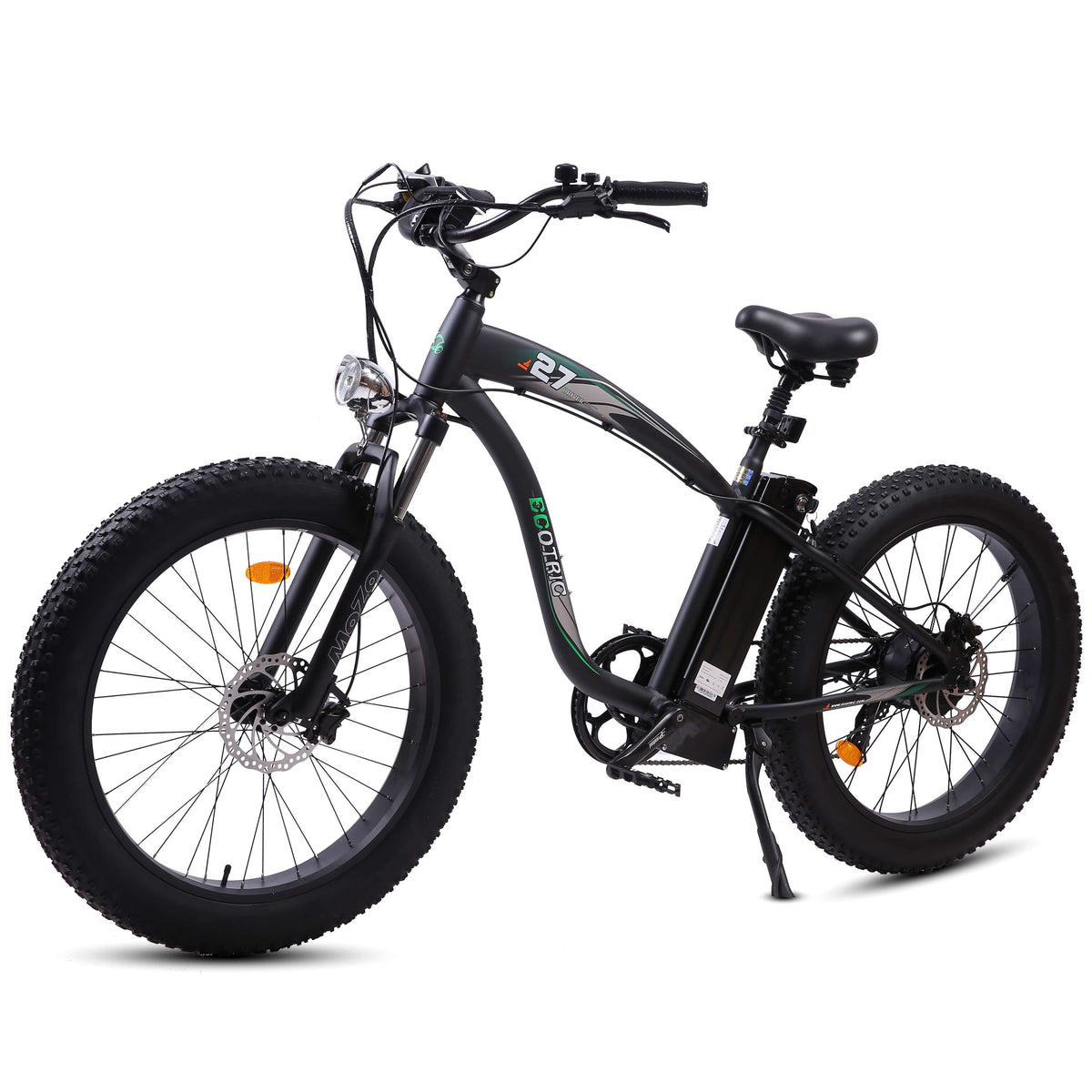 UL Certified-Hammer Electric Fat Tire Beach Snow Bike-Matt Black - 2