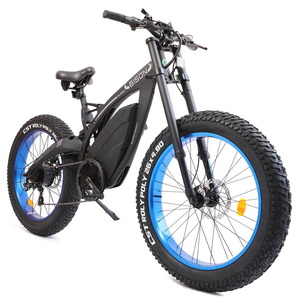 48v 17.6AH 1000W big fat tire ebike Bison-Matt Black - 3